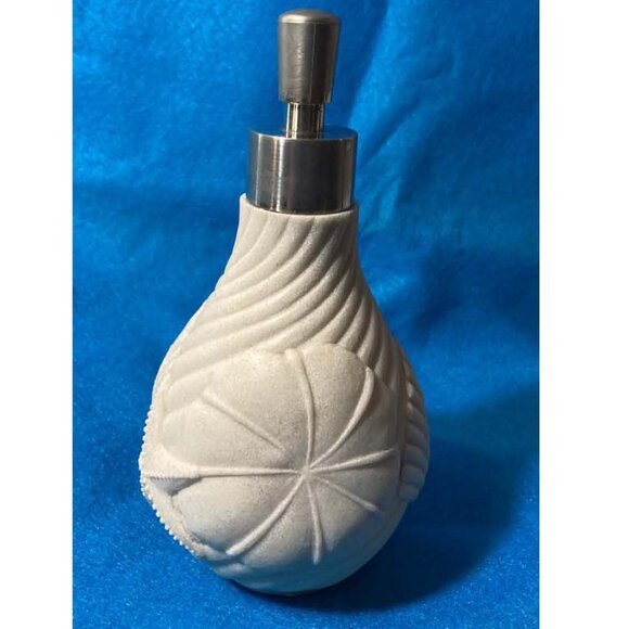 CORAL TEXTURED CERAMIC HAND SOAP DISPENSER - BEACH MOTIF - Picture 3 of 4